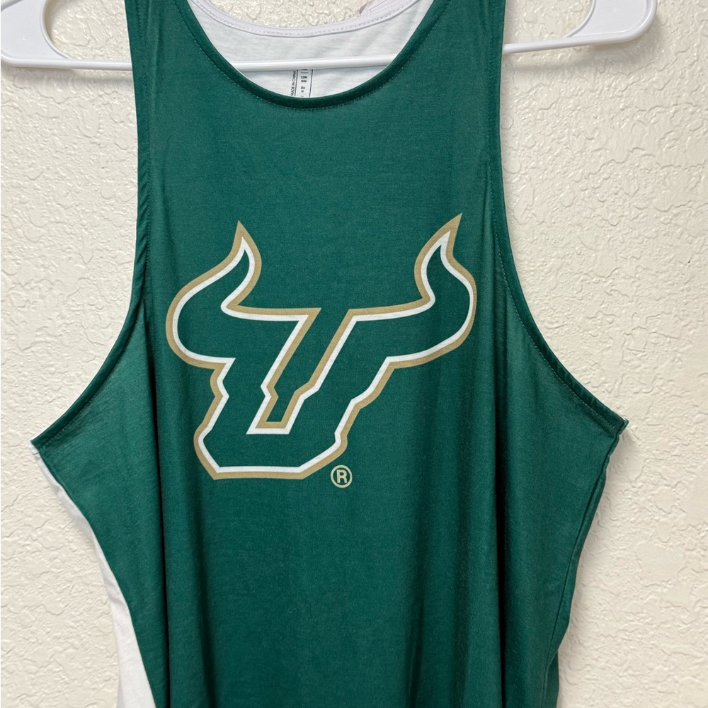 NWT USF Bulls Green & White Tank Top with Bull Logo Size Medium - Picture 8 of 16